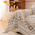VClife Boho Couch Cover, Aztec Geometric Pattern Jacquard Chenille Couch Cover - Image 4
