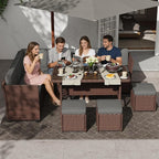 KIGOTY 7 Piece Patio Furniture Set, Outdoor PE Wicker Rattan Outdoor Dining Set - Image 7
