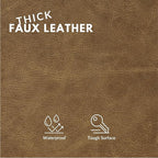Faux Leather Fabric, Thick Durable Synthetic Repholstery Leather Vinyl - Image 2