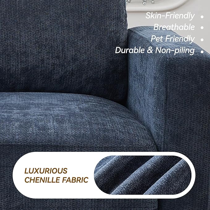 110.6" L Shaped Sectional Sofa, Modular Cloud Deep Seat Couch - Image 7