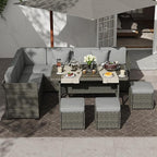 KIGOTY 7 Piece Patio Furniture Set, Outdoor PE Wicker Rattan Outdoor Dining Set - Image 6