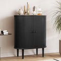 WERMO 28'' Fluted Black Bar Cabinet by WERMO