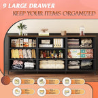 WLIVE 63''W Dresser for Bedroom, Dresser TV Stand for 65, 75 inch TV, Wide - Image 5