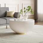 Round Marble Coffee Table Set of 2, 2 Piece White Coffee Table and End Table - Image 5