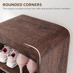 Shoe Cabinet with Bench, L-Shaped Shoe Storage Cabinet, Wood Tall Shoe Rack - Image 5