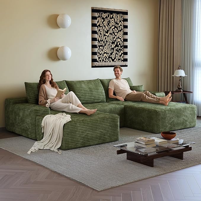 108" Sectional Couches for Living Room Cloud Couch Sofa - Image 6