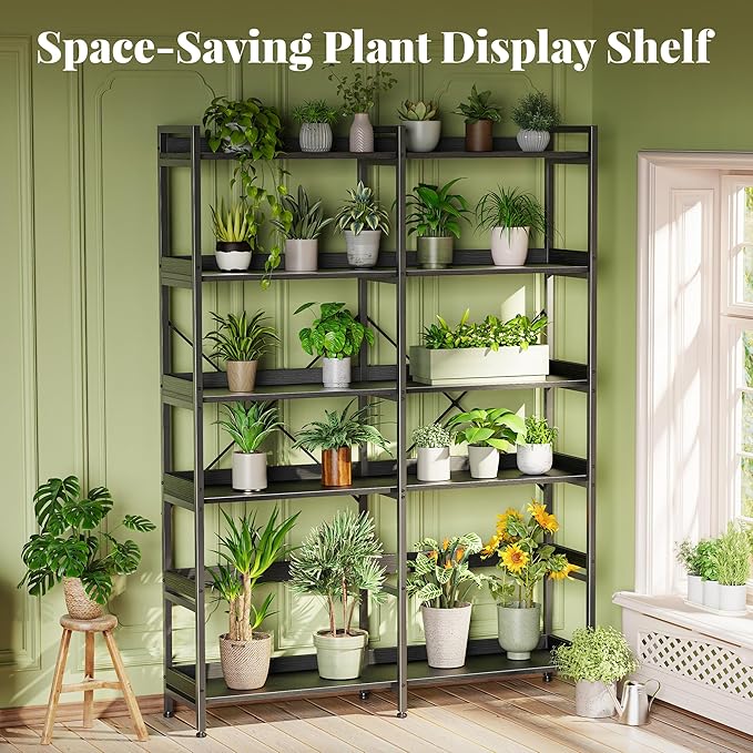 Huuger 6 Tier Bookshelf, Display Bookshelf - Image 8