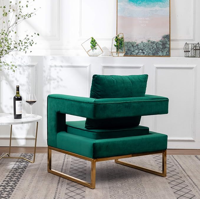 Roundhill Furniture Lenola Upholstered Accent Arm Chair - Image 7