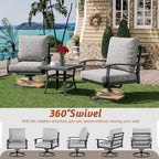 HOMREST Outdoor Furniture Thickened Cushion 360 Degree Swivel Rocking Patio - Image 2