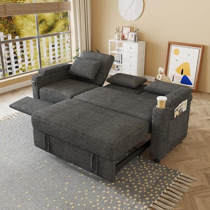 Sectional Sleeper Sofa with Pull Out Couch and Reclining Chair, Modern 3-in-1 - Image 6