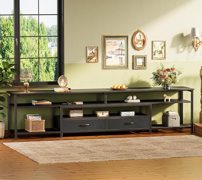 Huuger 79 Inch TV Stand for 85, 90 Inch TV, Entertainment Center - Image 7