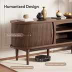 Decofy Mid Century TV Stand for TVs up to 80 Inches, Entertainment Center - Image 5