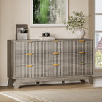 BORNOON Fluted 9 Drawer Dresser, 57.1" Wide Modern Boho Chest of Drawers by BORNOON