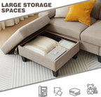 84" Convertible Sectional Sofa, Deep 3-Seat L Shaped Sectional Couch - Image 6