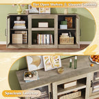 WLIVE Farmhouse TV Stand for 65 inch TV, Open Shelves TV Console for Living - Image 4