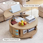 Fluted Round Lift Top Coffee Table - Image 9