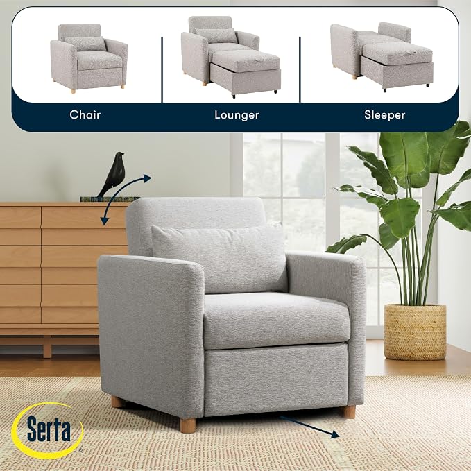 Serta® Corwin 36" Convertible Accent Chair, Dreamcoil® Comfort, FingerGuard® - Image 10