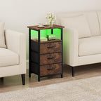 Vagusicc Night Stand with Charging Station, LED Nightstand - Image 7