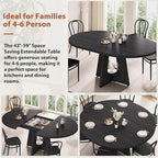 43''–59'' Extendable Dining Table, Round Kitchen Dining Room Dinner Table - Image 8