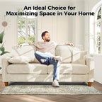 70in Corduroy Couch, Kidirect Sofa No Tool Assembly, Comfy Couches - Image 4