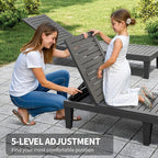 Outdoor Lounge Chair Set of 6, 5-Positions Adjustable Patio Chaise Lounges - Image 8