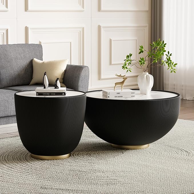27.55" Round Marble Coffee Table - Image 7