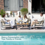 Patio Furniture Set, 4 Pieces Outdoor Patio Furniture - Image 3