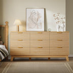 BORNOON Fluted 9 Drawer Dresser, 57.1" Wide Modern Boho Chest of Drawers - Image 4