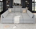 Oversized Modular Sectional Sleeper Couch, Solid Wood Frame, Removable Washable by Kalafini