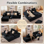 95" Cloud Sectional Couch with L-Shape Chaise, Modern Cloud Couch with Deep Seat - Image 3