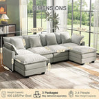 107" Cloud Couch Sectional, U Shaped Modular Sectional Sofa, 4-Seat Deep Seat - Image 2