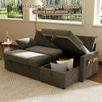 Sofa Bed, Apartment and Hotel, Dark Gray | Chenille Fabric - Image 4