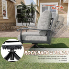 HOMREST Outdoor Furniture Thickened Cushion 360 Degree Swivel Rocking Patio - Image 3