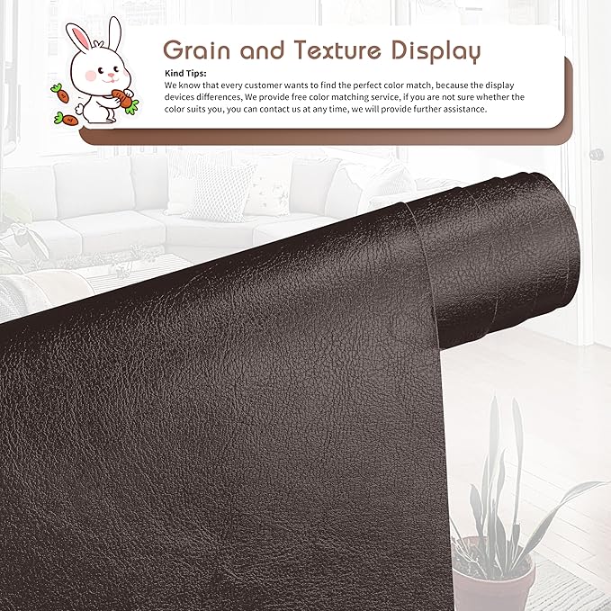 KING MOUNTAIN Leather Repair Patch, 12 x 60 Inches self Adhesive Leather Repair - Image 2