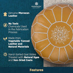 Marrakesh Gallery Genuine Leather Round Pouf Unstuffed - Image 4