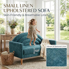 49" Small Loveseat Sofa for Small Spaces, Mid Century Modern Sofa, Linen - Image 4