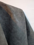 NAT Leathers | Gray Distressed Crazy Horse Oily Faux Vegan Leather PU | 1 Yard - Image 4