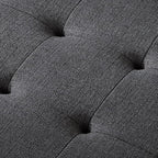 24KF Large Rectangular Upholstered Tufted Linen Fabric Ottoman Bench, Padded - Image 8