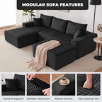 Weture 108” Modular Sectional Couches, Modern Modular U-Shape Sofa - Image 6