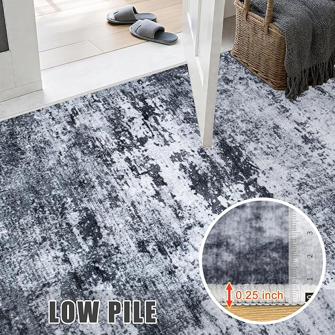 10x14 Area Rug Living Room Rug: Washable Modern Abstract Soft Thin Rug Indoor - Image 7