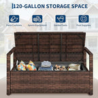 GarveeLife Wicker Storage Bench, Outdoor Rattan Stool - Image 4