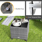 COSTWAY 3PCS Patio Furniture Set, PE Rattan Wicker Sofa w/Washable Cushion and - Image 6
