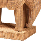 Bali & pari Elissa Bohemian Light Honey Rattan Elephant End Table - Image 7