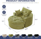 MAXYOYO Oversized Round Chaise Lounge Sofa, Upholstered Lounge Chair - Image 2