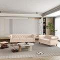ORRD 2 Piece Living Room Set, Velvet Chesterfield Sofa Loveseat Couch by ORRD