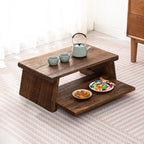 Japanese Altar Table, Vintage Black Minimalist Low Coffee Table, Foldable by Unknown