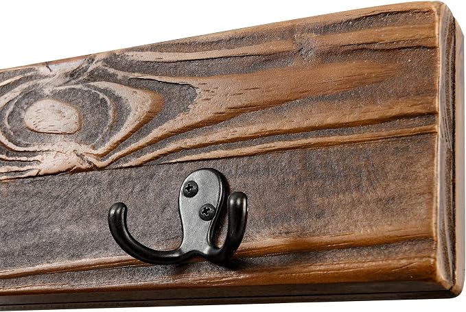 Alaterre Furniture Pomona Entryway Bench and Coat Hook Set – Modern Rustic - Image 13