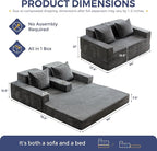 MAXYOYO Loveseat Sofa Bed, 4 in 1 Convertible Boneless Couch Folding Recliner - Image 3