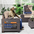 Outdoor Patio Furniture Set, 6 Pieces Outdoor Sectional Furniture High Backrest - Image 3