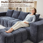 Large Boneless Ottoman, Upholstered Cloud Ottomans - Image 6